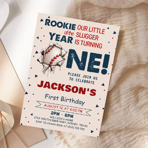 Invitación Nochebuena del año Béisbol Primer cumpleaños