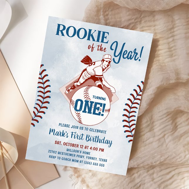 Invitación Nochebuena del año Béisbol Primer cumpleaños (Subido por el creador)