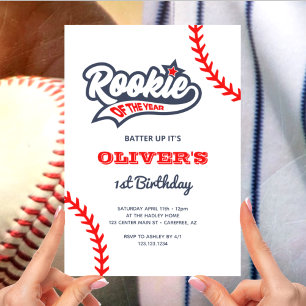 Invitación Nochebuena del año Béisbol Primer cumpleaños