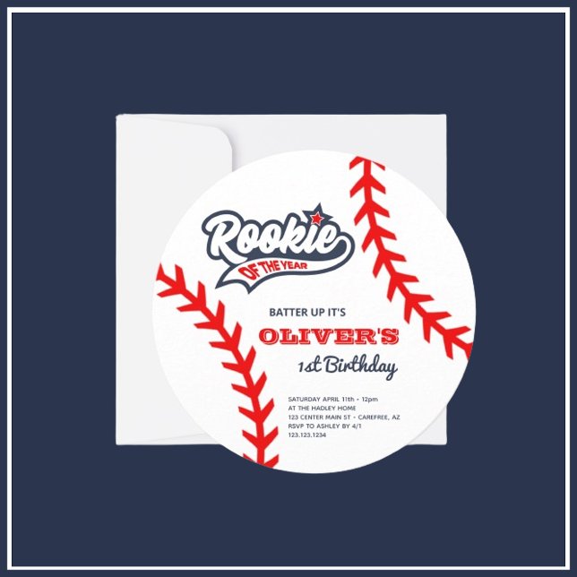 Invitación Nochebuena del año Béisbol Primer cumpleaños (Subido por el creador)