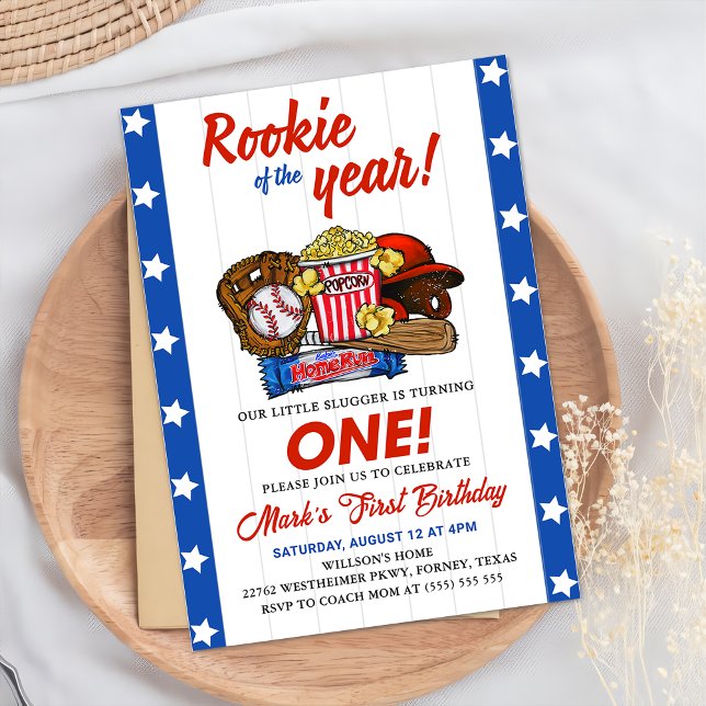 Invitación Nochebuena del año Béisbol Primer cumpleaños (Subido por el creador)