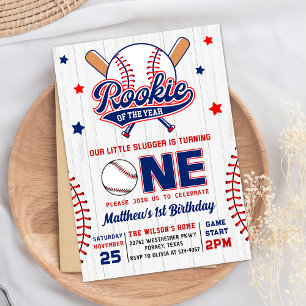 Invitación Nochebuena del año Béisbol Primer cumpleaños