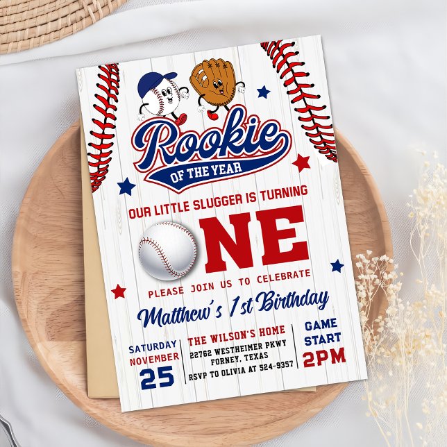 Invitación Nochebuena del año Béisbol Primer cumpleaños (Subido por el creador)