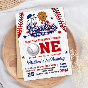 Invitación Nochebuena del año Béisbol Primer cumpleaños