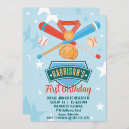Invitación Nochebuena del año Béisbol Primer cumpleaños