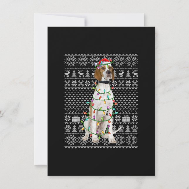Invitación Nochebuena dulce estilo Santa Inglés Puntero Perro (Anverso)