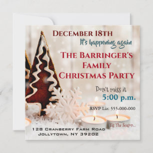 Invitación Nochebuena familiar en la fiesta de Navidad