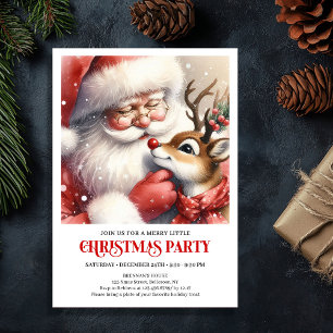 Invitación Nochebuena Festiva de Santa y Rudolph Parte