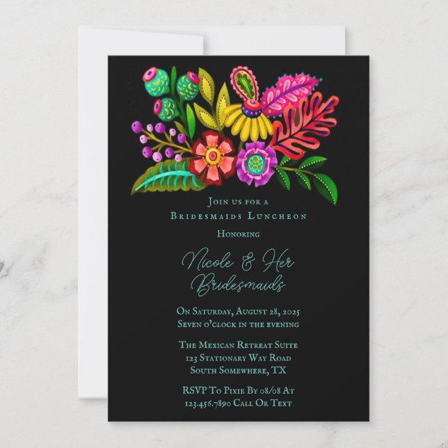 Invitación Nochebuena mexicana de Flora Colorida (Anverso)