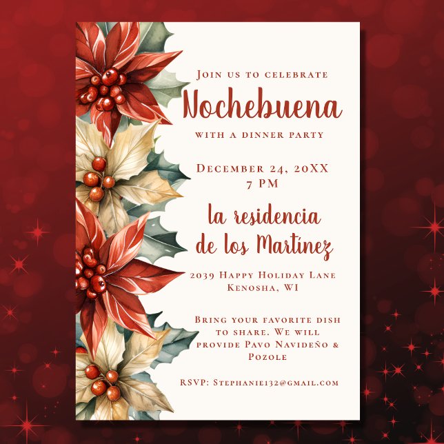 Invitación Nochebuena mexicana Nochebuena, festividad de la P (Subido por el creador)