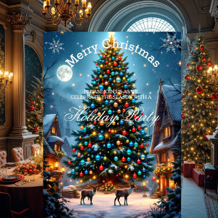 Invitación Nochebuena navideña fiesta de invierno renos Nieve