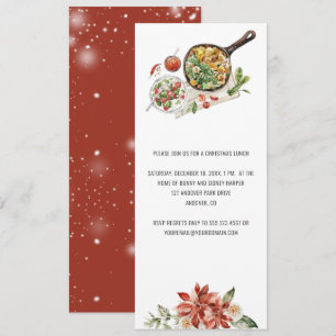Invitación Nochebuena venal de época de la época del almuerzo