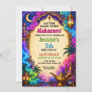 Invitación Noches Árabes Cumpleaños Mágico