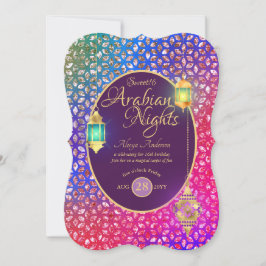 Invitación Noches árabes dulces 16 Quinceanera CUALQUIER Fies