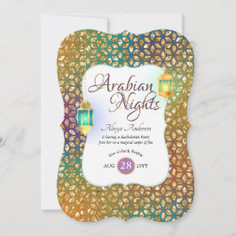 Invitación Noches Árabes Exóticas Fiestas Llamadas Faroles