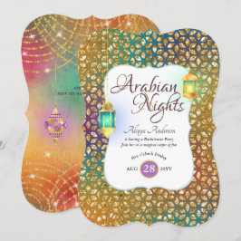Invitación Noches Árabes Exóticas Fiestas Llamadas Faroles