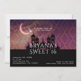 Invitación Noches Árabes Resplandor Lunar Dulces 16 Moros