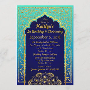 Invitación Noches azules de Bollywood para conmemorar el cump