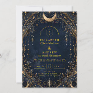 Invitación Noches Celestiales Elegantes y Estrelladas para Bo
