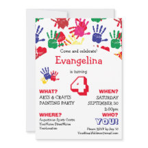 Noches Colorful Handprints Fiesta de cumpleaños