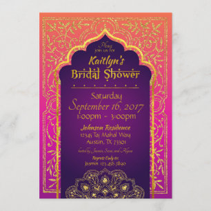 Invitación Noches de Bollywood Arabian Bridal Shower