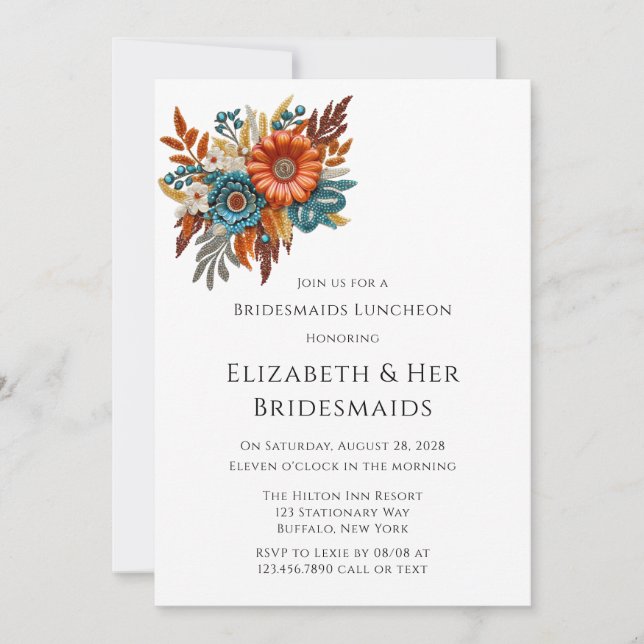 Invitación Noches de Bridesmaids Luncheon (Anverso)