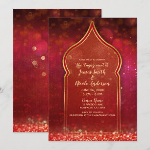 Invitación Noches de compromiso árabes marroquíes de rojo y d