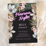 Invitación Noches de La Habana Noche de Neón Cubano 30 cumple<br><div class="desc">¡Pon en escena sus celebraciones de 30 años con estas hermosas noches de La Habana invitaciones temáticas cubanas! Con elementos botánicos y neones estas invitaciones son boho y tropicales.</div>