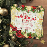 Invitación Noches de la Rustic Gold Holly Berries & Baubles C<br><div class="desc">Elegante Empresa Formal y Fiesta de Navidades corporativos / Cocktail / Dinner Invitation con copos de nieve de oro,  bayas huecas,  Navidades baubles y ramas de pino. Impresione a sus amigos y compañeros de trabajo con este sofisticado y elegante diseño de invitación.</div>