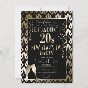 Invitación Nochevieja Art Déco de los años 20