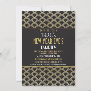 Invitación Nochevieja de los años 20 Fiesta Art Deco Gatsby