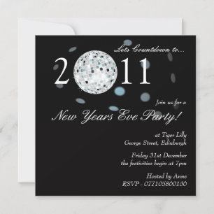 Invitación Nochevieja Fiesta Disco Ball