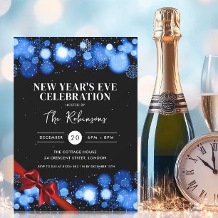 Invitación Nochevieja marina invierno negro maravillarse de r