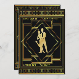 Invitación Nochevieja Roarando a Fiesta de la época de los 20