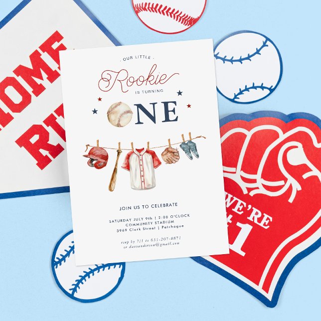 Invitación Nochevieja Rookie | Cumpleaños del béisbol (Subido por el creador)