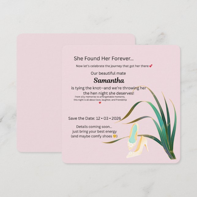 Invitación Nocturna a la Fiesta de la Gallina Rosa (Anverso / Reverso)