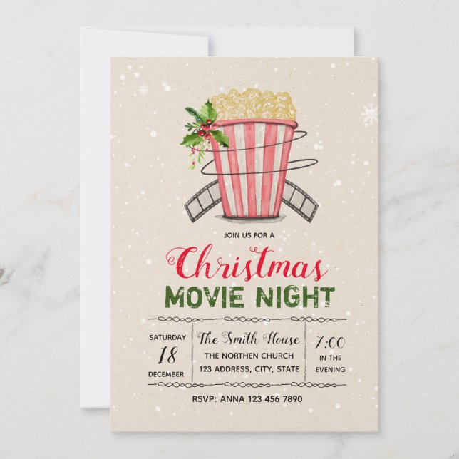 Invitación nocturna al cine de los navidades (Anverso)