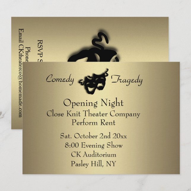 Invitación nocturna de apertura de oro (Anverso / Reverso)