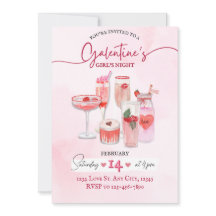Invitación nocturna de Chica de Galentine
