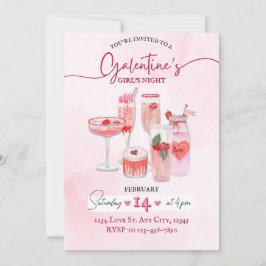 Invitación nocturna de Chica de Galentine
