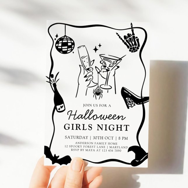 Invitación nocturna de Chicas de Halloween con dib (Subido por el creador)