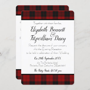 Invitación nocturna de color rojo y negro