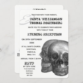 Invitación nocturna de cráneos góticos