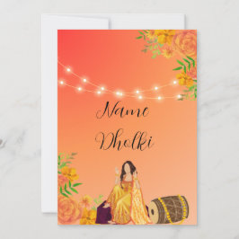 Invitación nocturna de Floral dos tonos naranja Dh