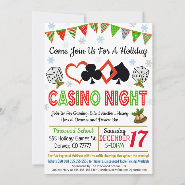 Invitación nocturna de Holiday Casino (Anverso)