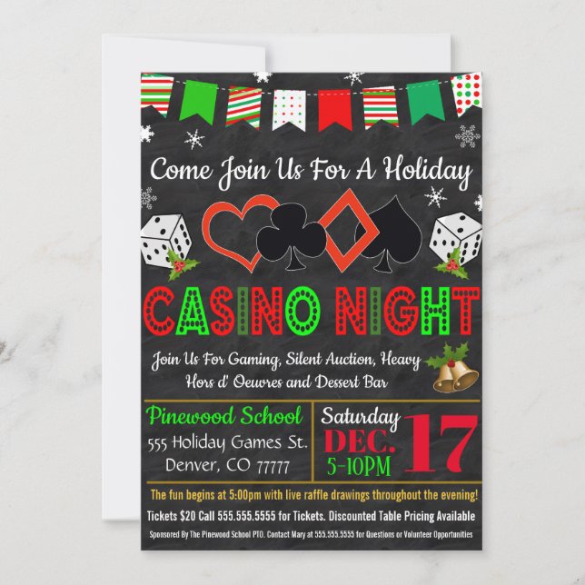 Invitación nocturna de Holiday Casino (Anverso)