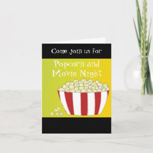 Invitación nocturna de palomitas y películas