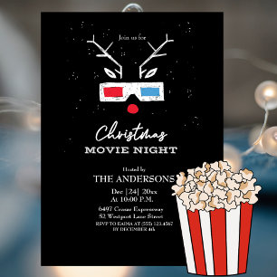Invitación nocturna de películas navidades