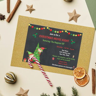 Invitación nocturna de películas navidades