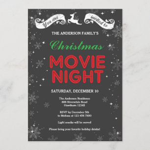 Invitación nocturna de películas navidades, pelícu